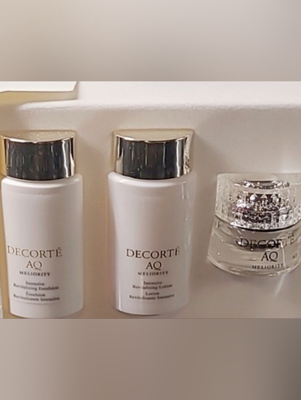 Decorte AQ Meliority Travel Set Intensive Emulsion, Lotion & Multi Cream NIB
